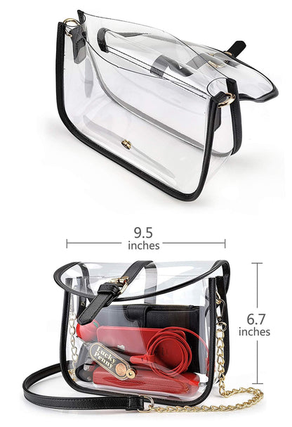 transparent clear pvc crossbody bag,women,dimensions