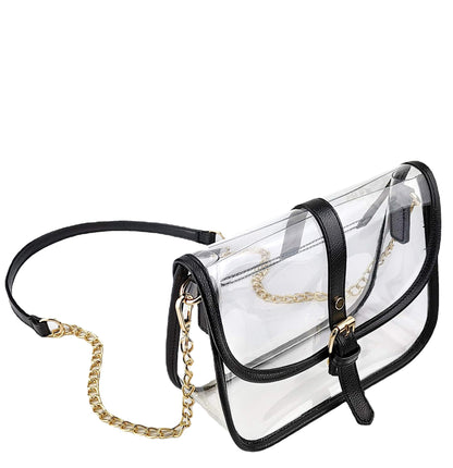 transparent clear pvc crossbody bag,women,side 02