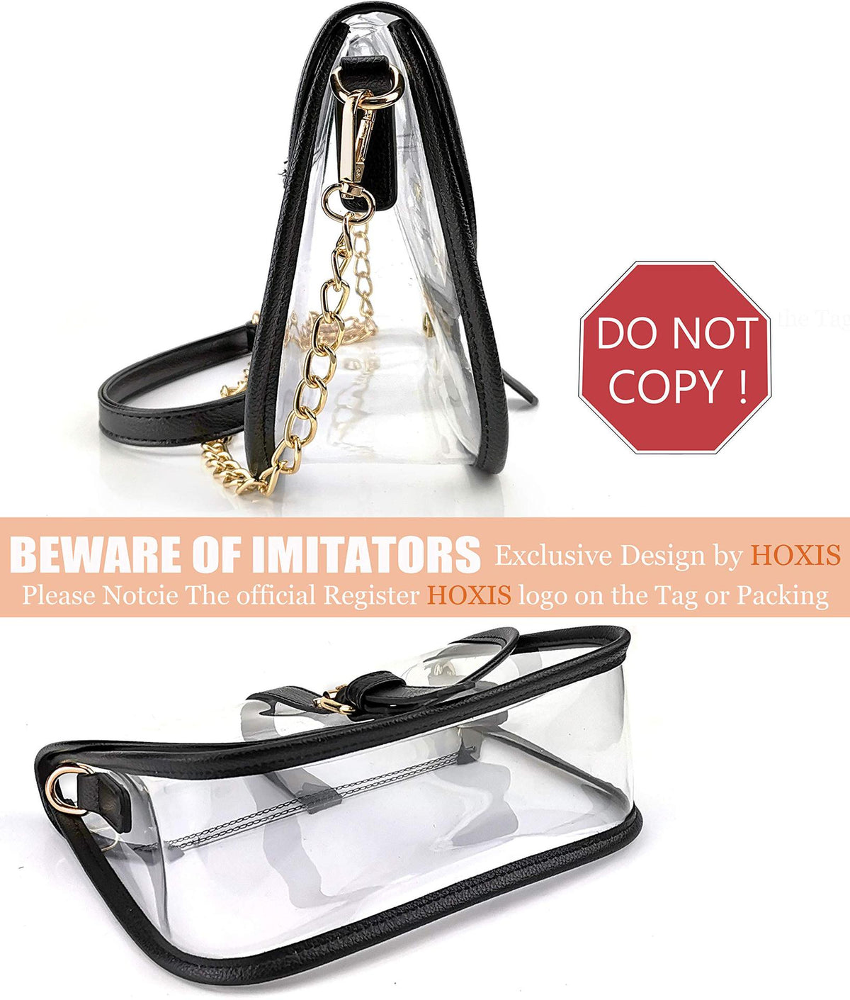 transparent clear pvc crossbody bag,women,side