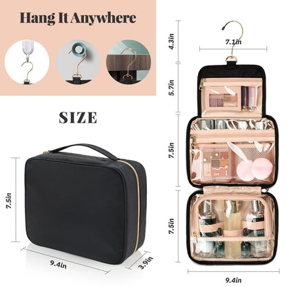 compact hanging toiletry bag size for travel organization