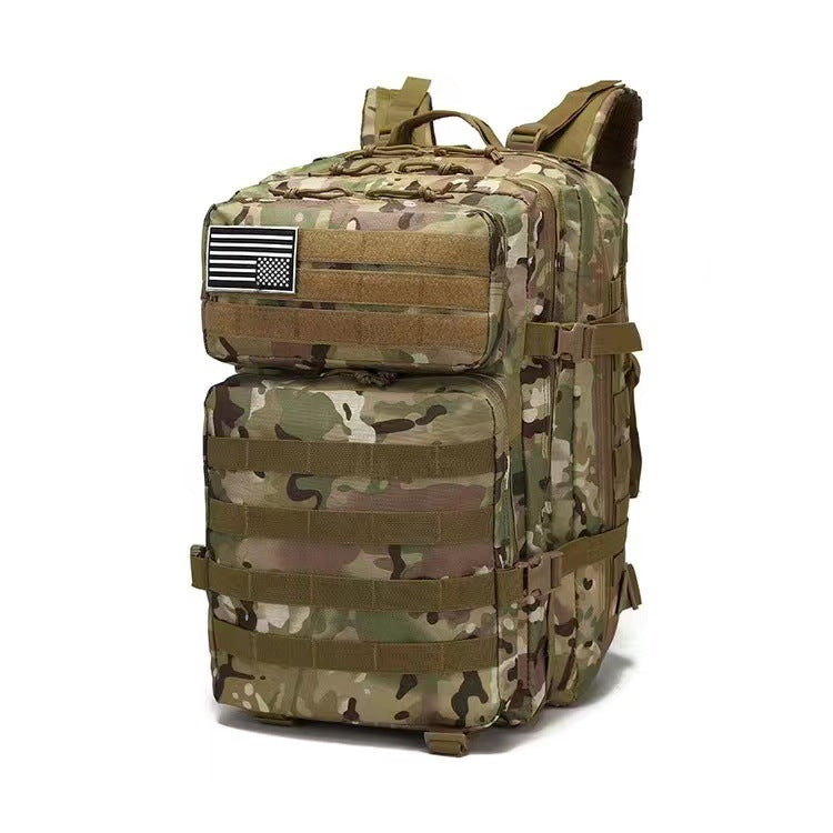 cp camouflage tactical backpack with molle webbing and front storage