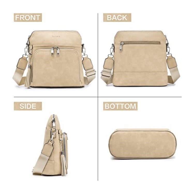 custom creamy white pu leather crossbody bag,women,display