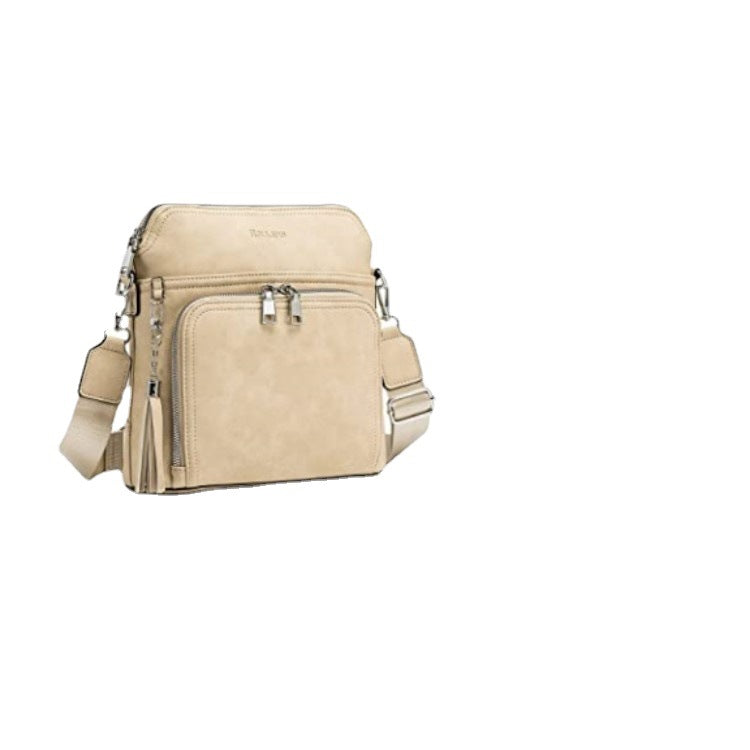 custom creamy white pu leather crossbody bag,women,front 02