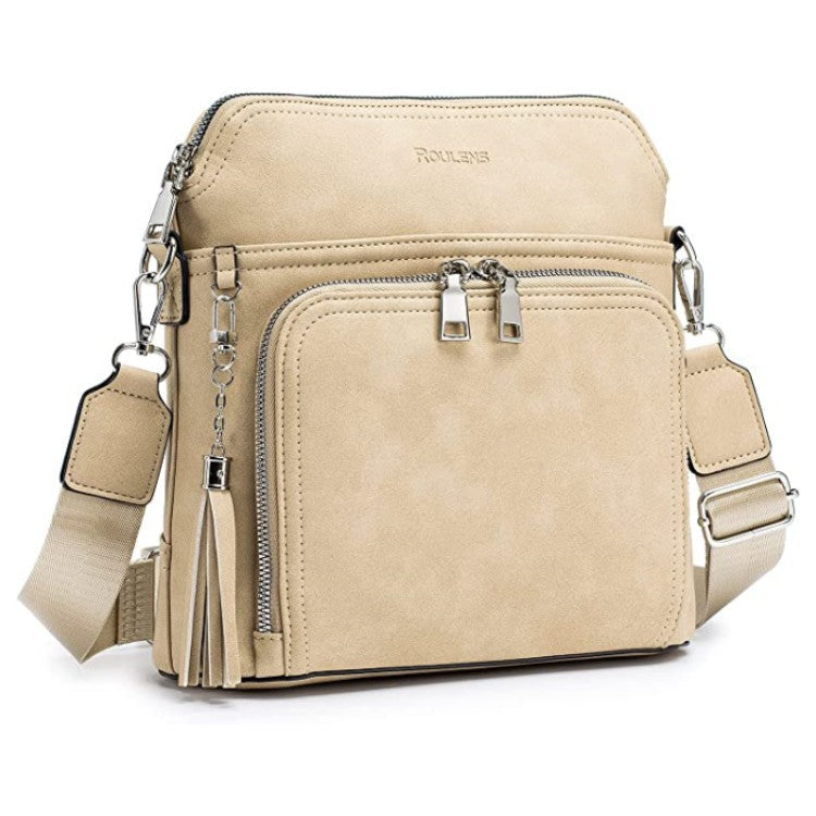 custom creamy white pu leather crossbody bag,women,front
