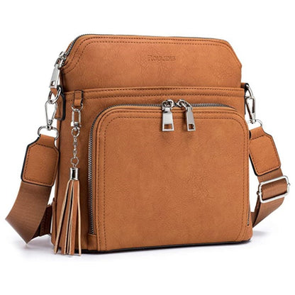 custom dark brown pu leather crossbody bag,women,front