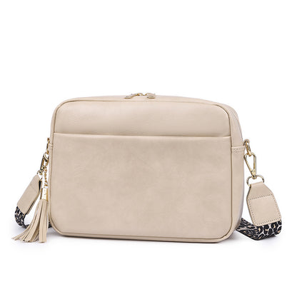 beige fanlosn pu leather crossbody bag women,custom,front