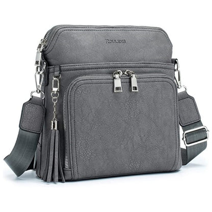 custom gray pu leather crossbody bag,women,front