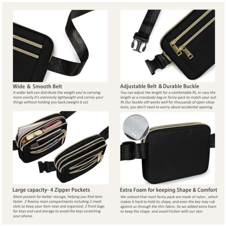 black polyester crossbody chest bag,custom,detail 02