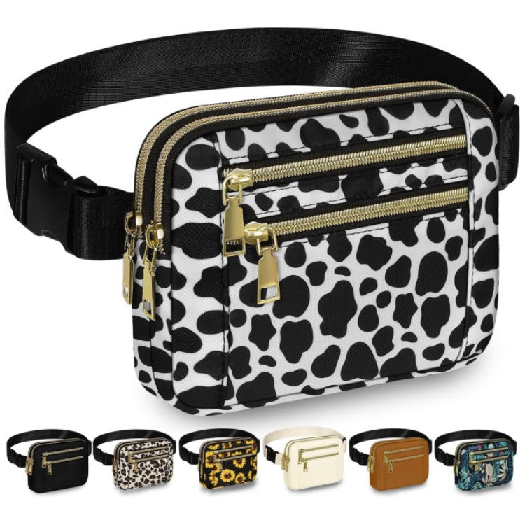 cow color polyester crossbody chest bag,custom,front