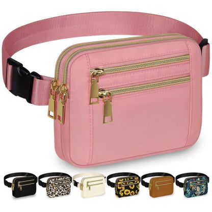 pink polyester crossbody chest bag,custom,front