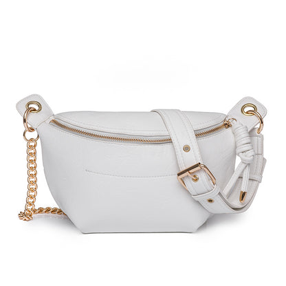 white fanlosn pu leather crossbody chest bag women,custom,front