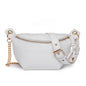 white fanlosn pu leather crossbody chest bag women,custom,front