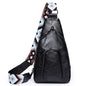 black fanlosn pu leather retro crossbody chest bag,custom,front