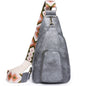 gray fanlosn pu leather retro crossbody chest bag,custom,front