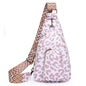 leopard print white fanlosn pu leather retro crossbody chest bag,custom,front