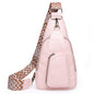 pink fanlosn pu leather retro crossbody chest bag,custom,front