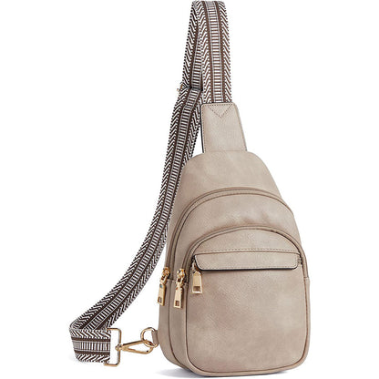 gray pu leather crossbody sling bag,women,front