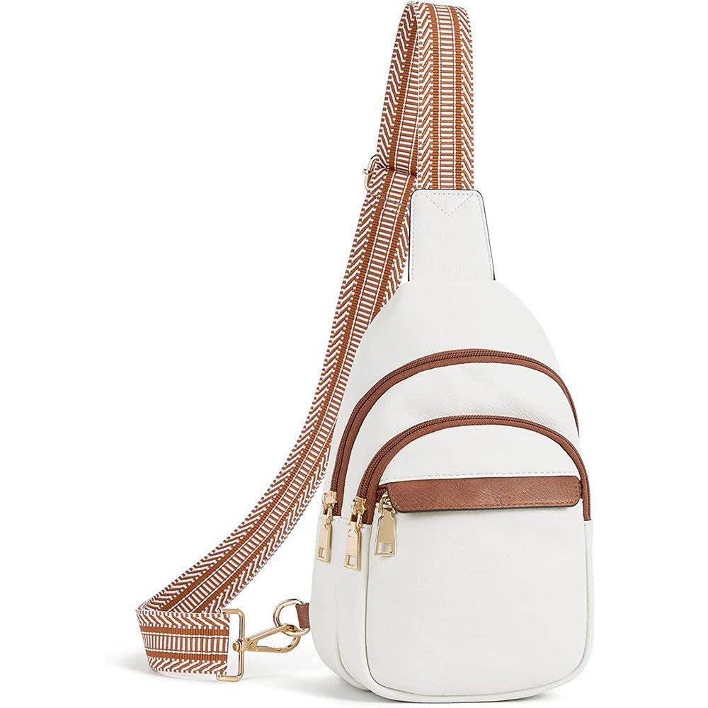 white pu leather crossbody sling bag,women,front