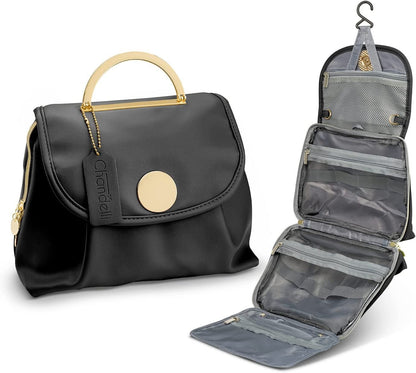 custom black hanging makeup bag available with oem and private label options