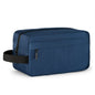 custom blue polyester toiletry bag available for logo printing
