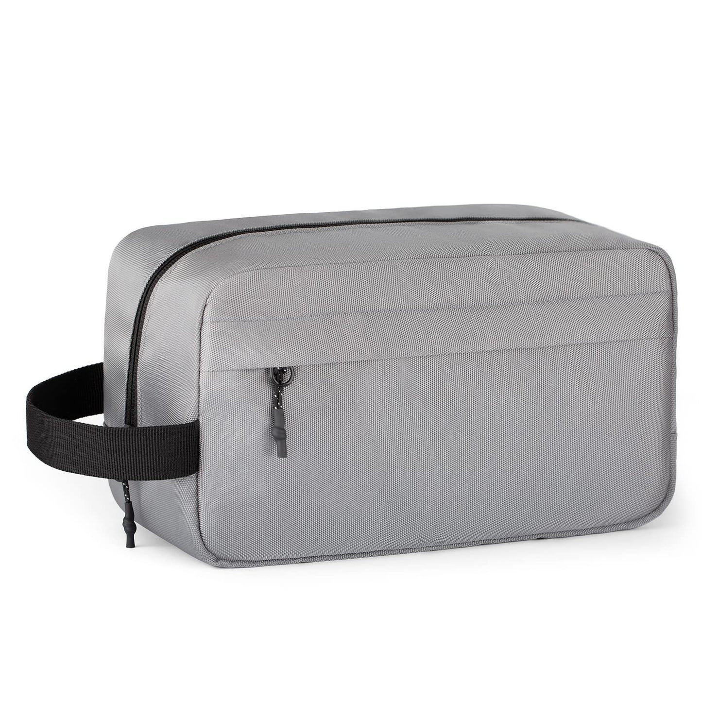 custom gray polyester toiletry bag available for logo printing