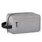 custom gray polyester toiletry bag available for logo printing