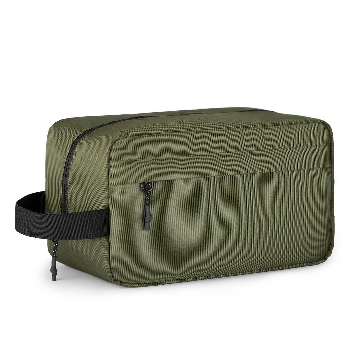 custom green polyester toiletry bag available for logo printing
