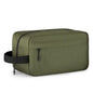 custom green polyester toiletry bag available for logo printing