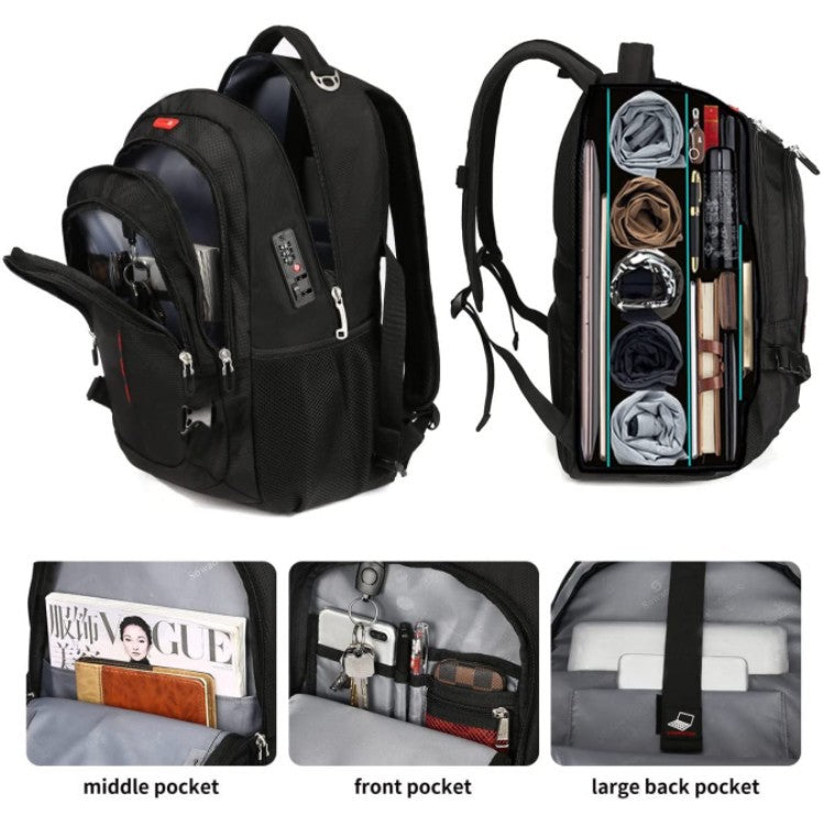 custom laptop backpack with multiple compartments front organizer pockets and large back device storage