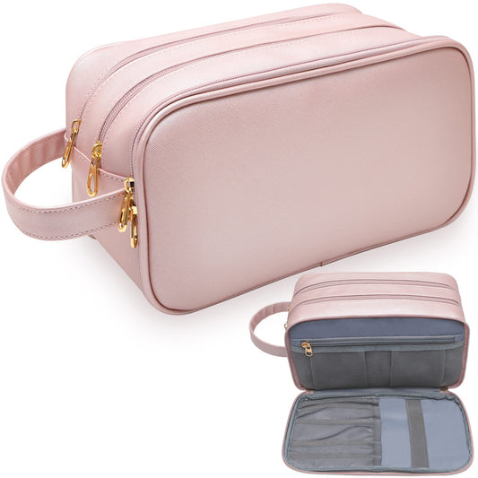 custom large waterproof travel toiletry bag with multiple compartments