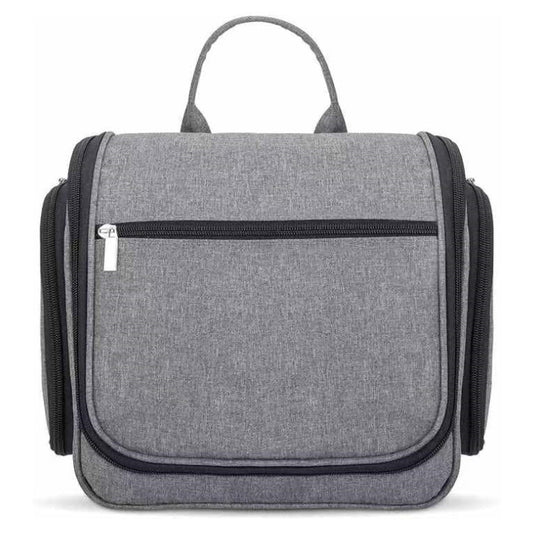 custom polyester hanging toiletry bag with multiple compartments
