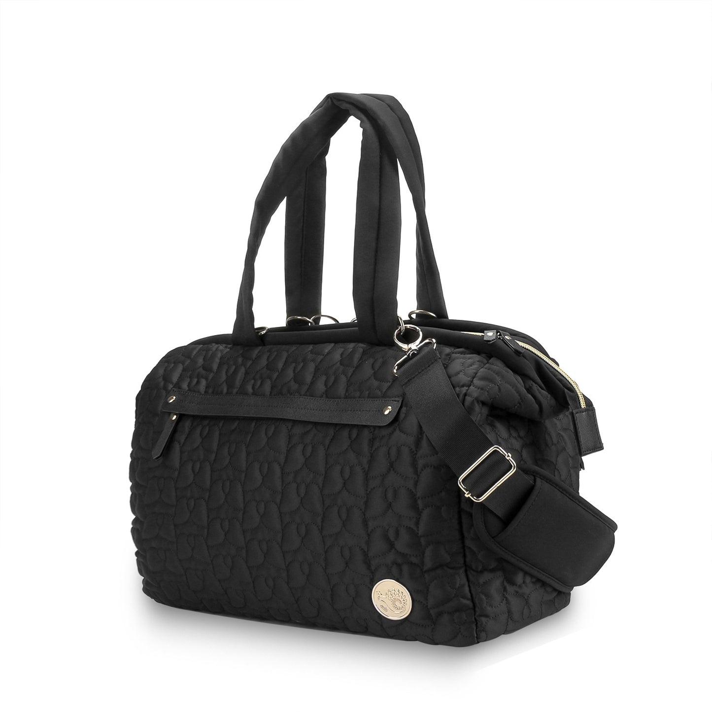 custom quilted diaper bag available in black 