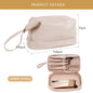 custom white double layer waterproof makeup bag with brush holder