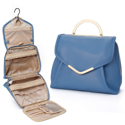 customized toiletry bag available in black blue white and red colors