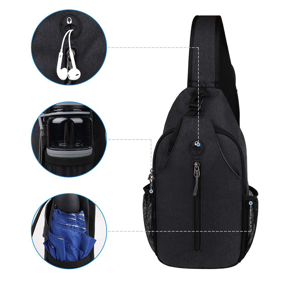 Customizable Men's Bag Fashion Trend Canvas Men's Chest Bag Casual Shoulder Messenger Bag Travel Backpack