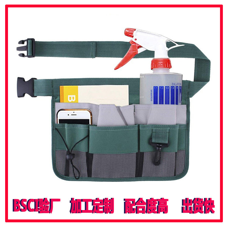 Customized New Product Oxford Waterproof Gardening Tool Fanny Pack Outdoor Fashion Pocket Apron Bag