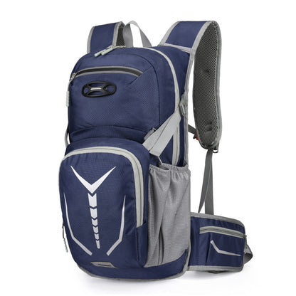 dark blue lightweight outdoor backpack with multiple storage pockets