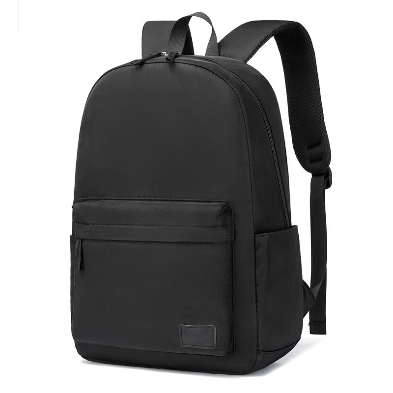 Custom Simple Black Backpack Large Capacity Outdoor Casual Business Trip Briefcase High-Grade Plug-in Trolley 17-Inch Computer Bag