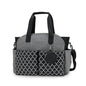 black + gray fanlosn matte fabric diaper bag,women,front