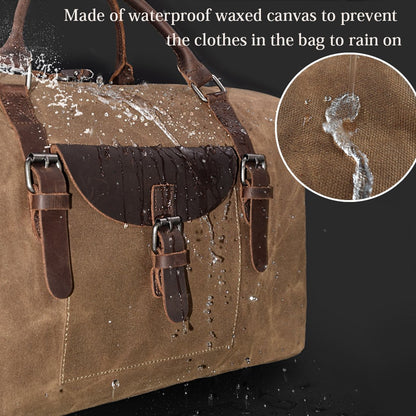 brown men canvas duffel bag,custom,detail
