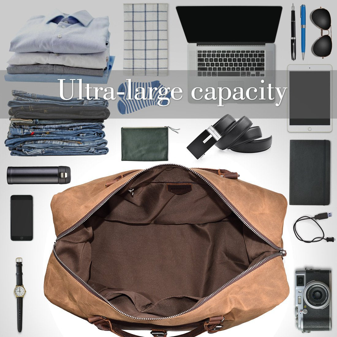 brown men canvas duffel bag,custom,inner