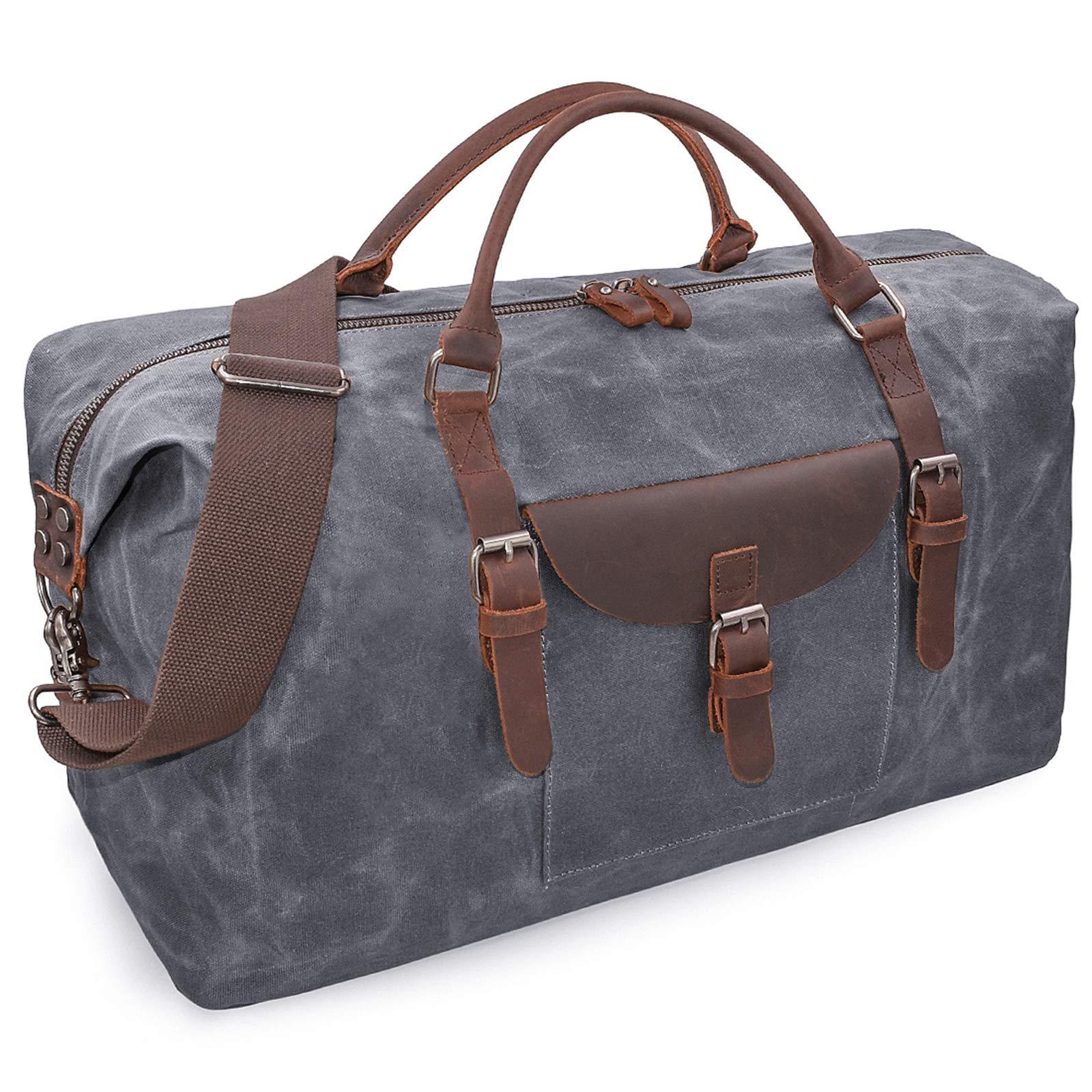 gray men canvas duffel bag,custom,front