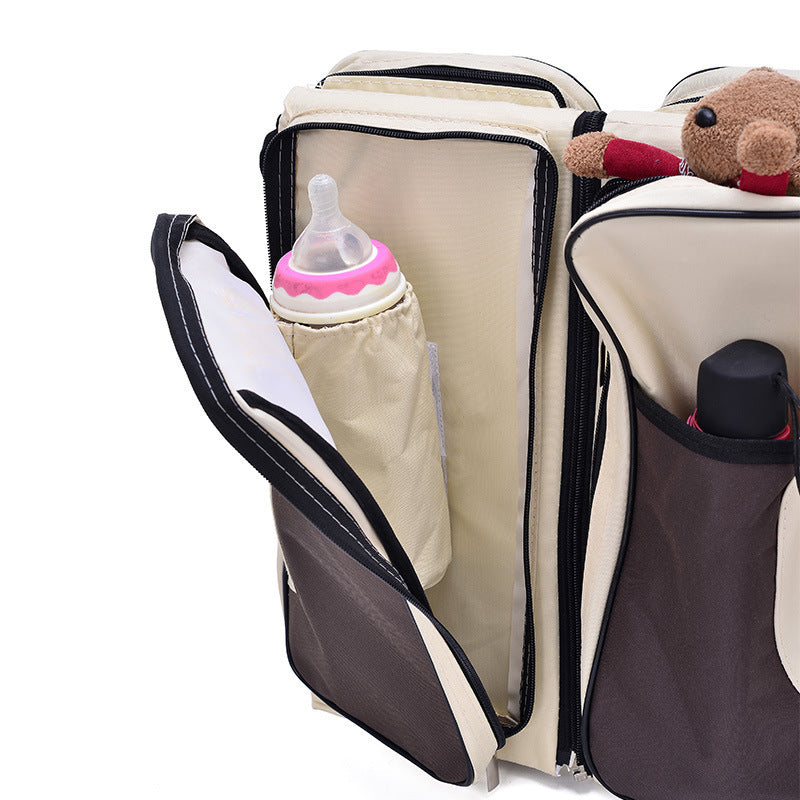 Customized Mummy Bag Baby Backpack Foldable Mummy Bag Crib Lightweight Shoulder Bag Large Capacity Baby Bag