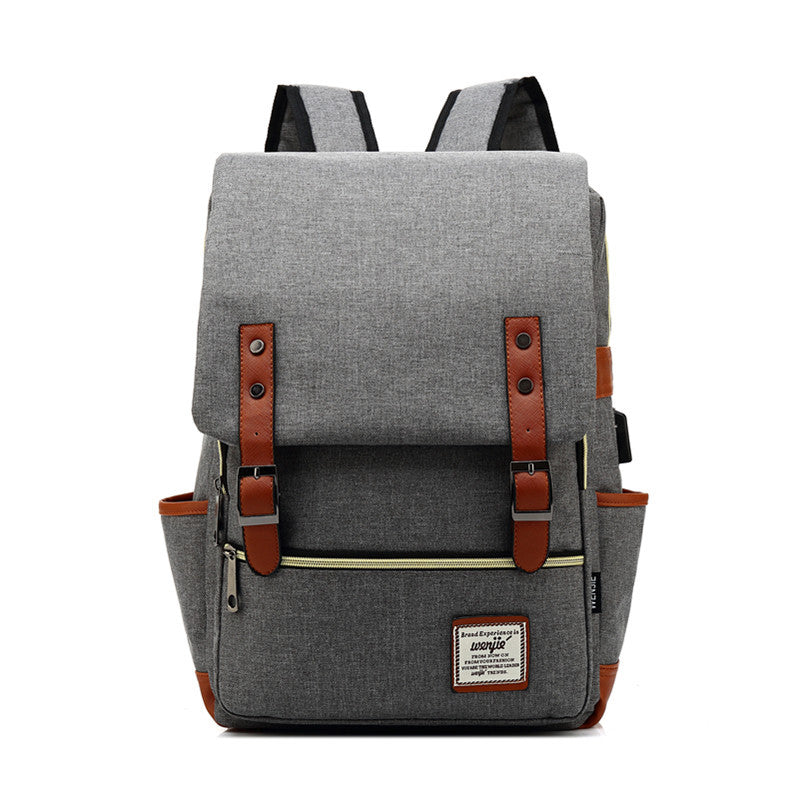 Customized New Product USB Personalized Retro Men's and Women's Outdoor Canvas Large Travel Backpack Fashion Backpack Wholesale