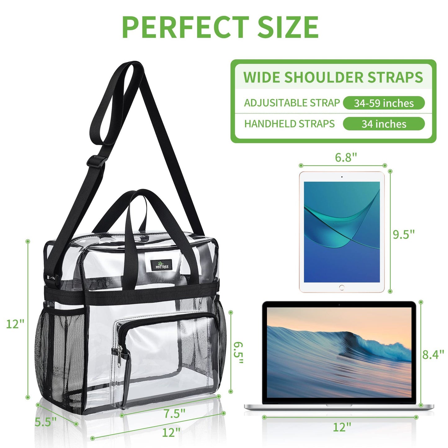 Customizable Transparent Shoulder Messenger Bag Travel Bag Shopping Bag Storage Bag Fashion Waterproof