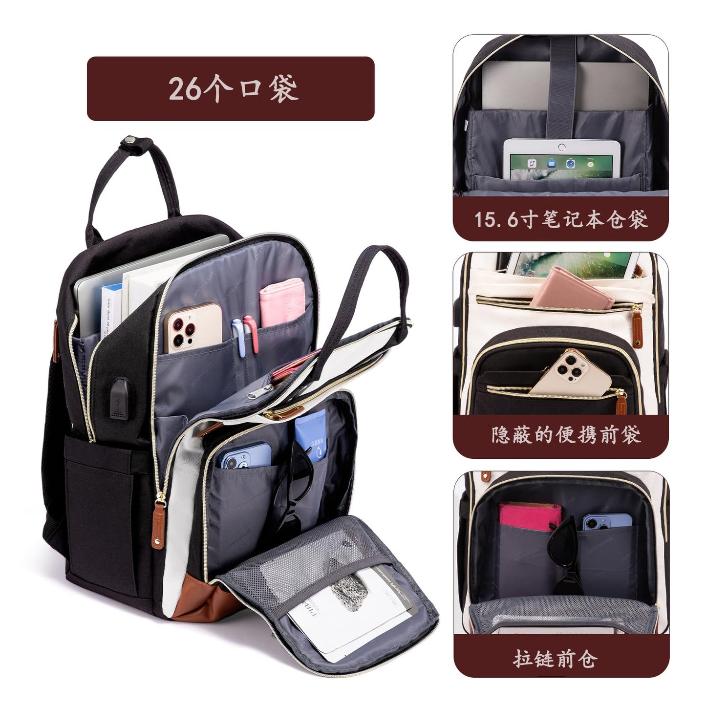 Custom Computer Backpack Travel Backpack Anti-Theft Package Waterproof Material USB Hot Customized