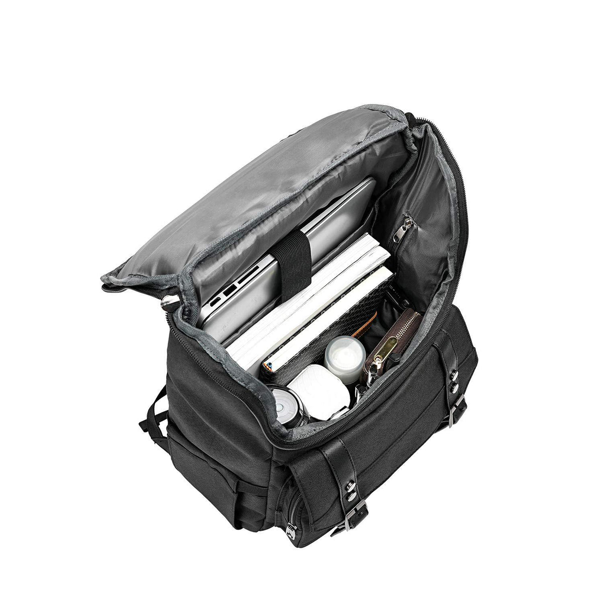 everyday laptop backpack main compartment with laptop books accessories and internal organizer storage