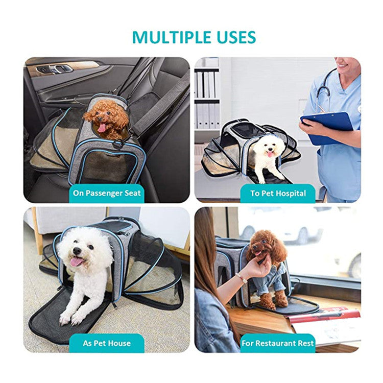 expandable pet travel bag for vehicle vet visits and pet resting space