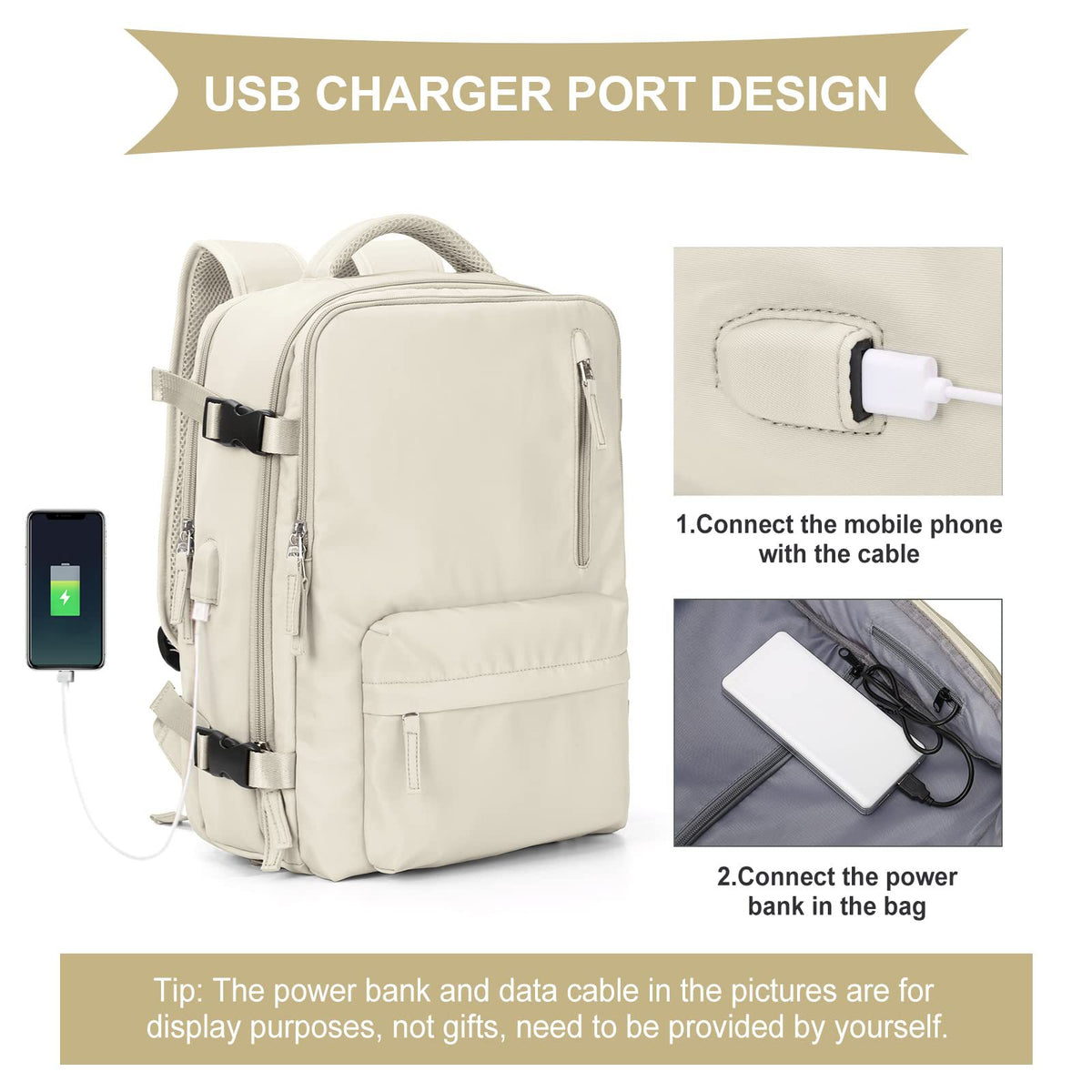 expandable travel backpack m size 43 x 30 x 20 cm with wet pocket and shoe compartment