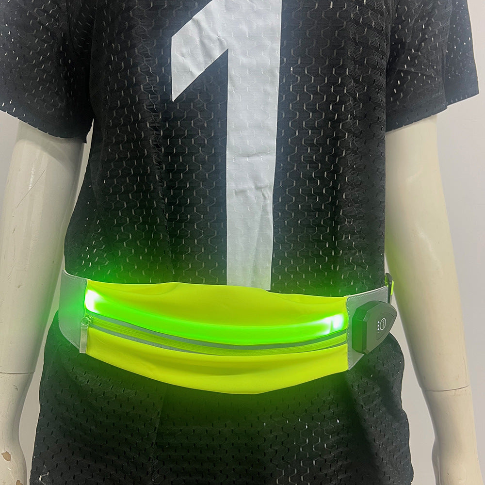 Customized New Product Rechargeable Led Glowing Pocket Sports Running Night Activity Safety Warning Crossbody Bag